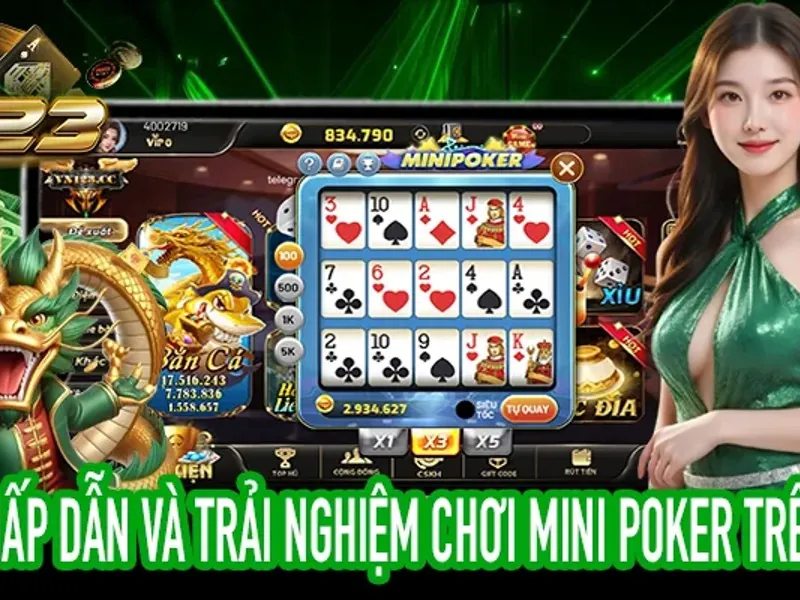 Hình ảnh bàn Baccarat tại VIVU88 với các lá bài và chip cược